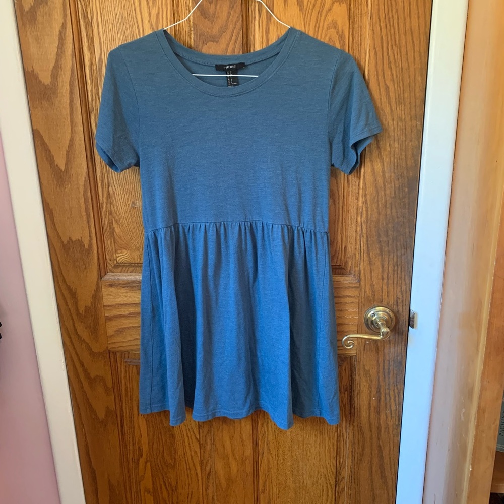 Blue short sleeve forever 21 babydoll dress